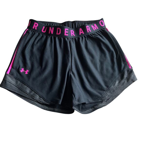 NWT! Under Armour Black/Pink Athletic Shorts Size XXS - Picture 1 of 6